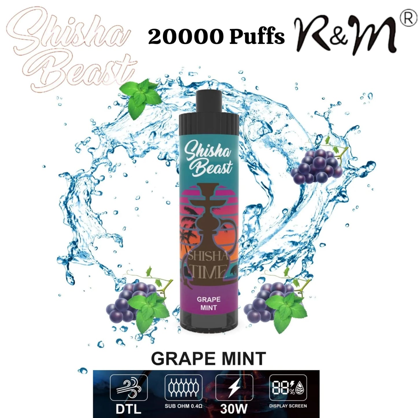 R&M Shisha Beast 20000 Puffs Disposable Vape in Dubai