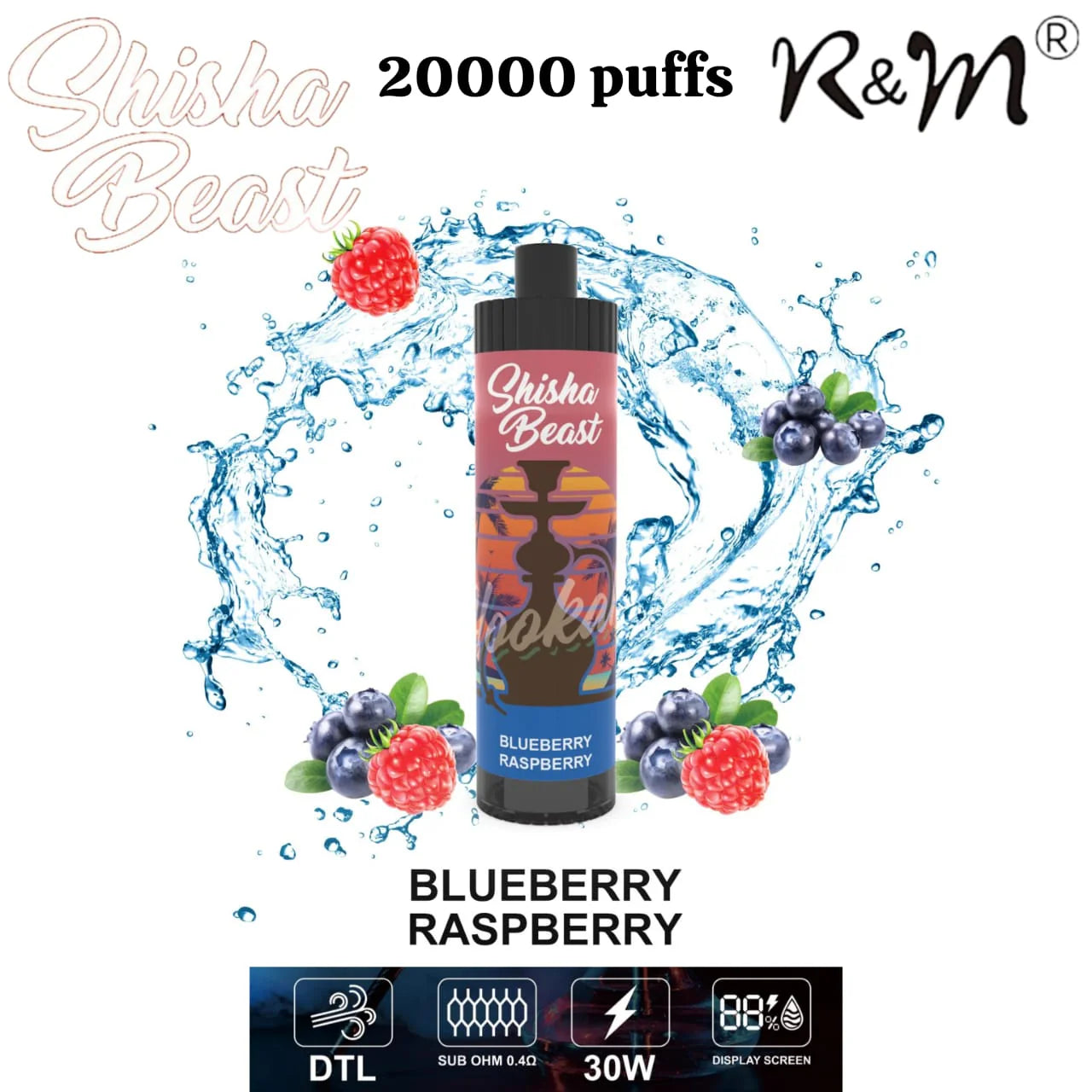 R&M Shisha Beast 20000 Puffs Disposable Vape in Dubai