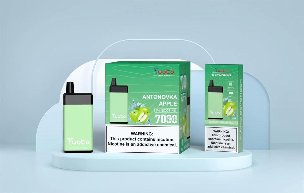 Yuoto Antonovka Apple disposable vape 7000 puffs with green apple flavor 5% nicotine