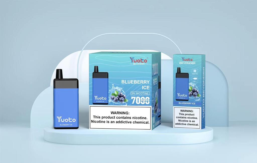 Yuoto Blueberry Ice disposable vape 7000 puffs with blueberry ice flavor and 5% nicotine
