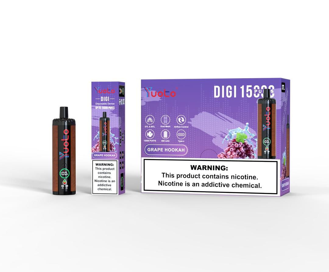 Yuoto Digi Grape Hookah – disposable vape 15000 puffs with grape hookah flavor