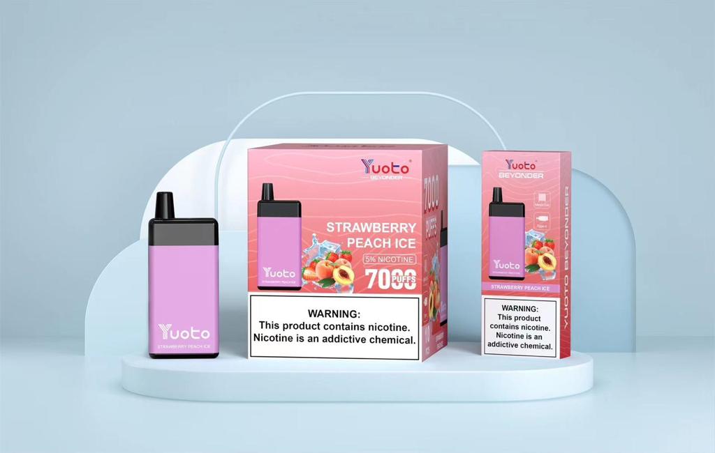 Yuoto Strawberry Peach Ice disposable vape 7000 puffs with strawberry peach ice flavor