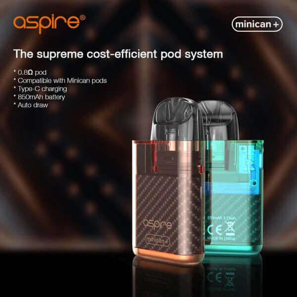 Aspire Minican Plus pod kit 850mAh 2ml 8000 puffs dual color display