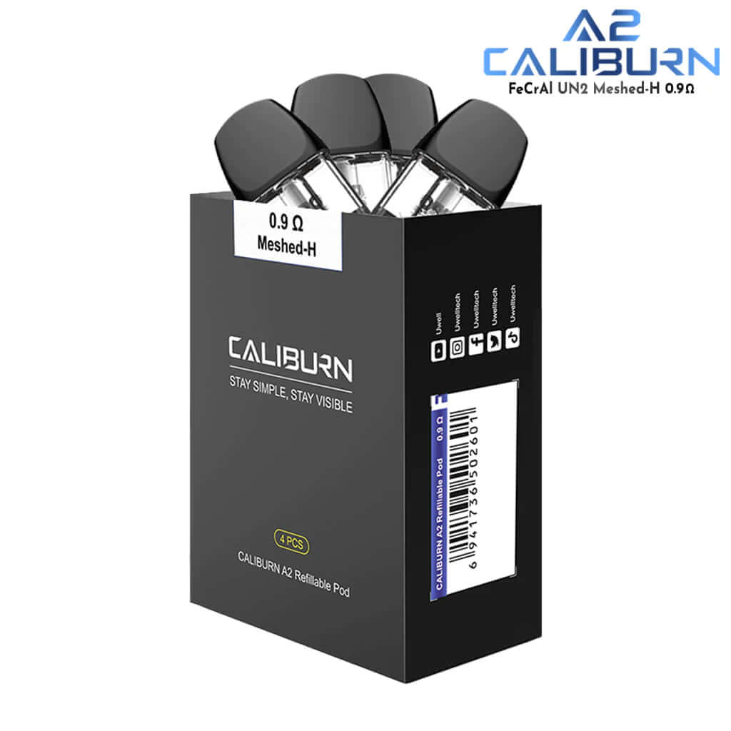 UWELL CALIBURN A2 REFILLABLE POD MESHED 0.9 OHM 4/PACKUWELL CALIBURN